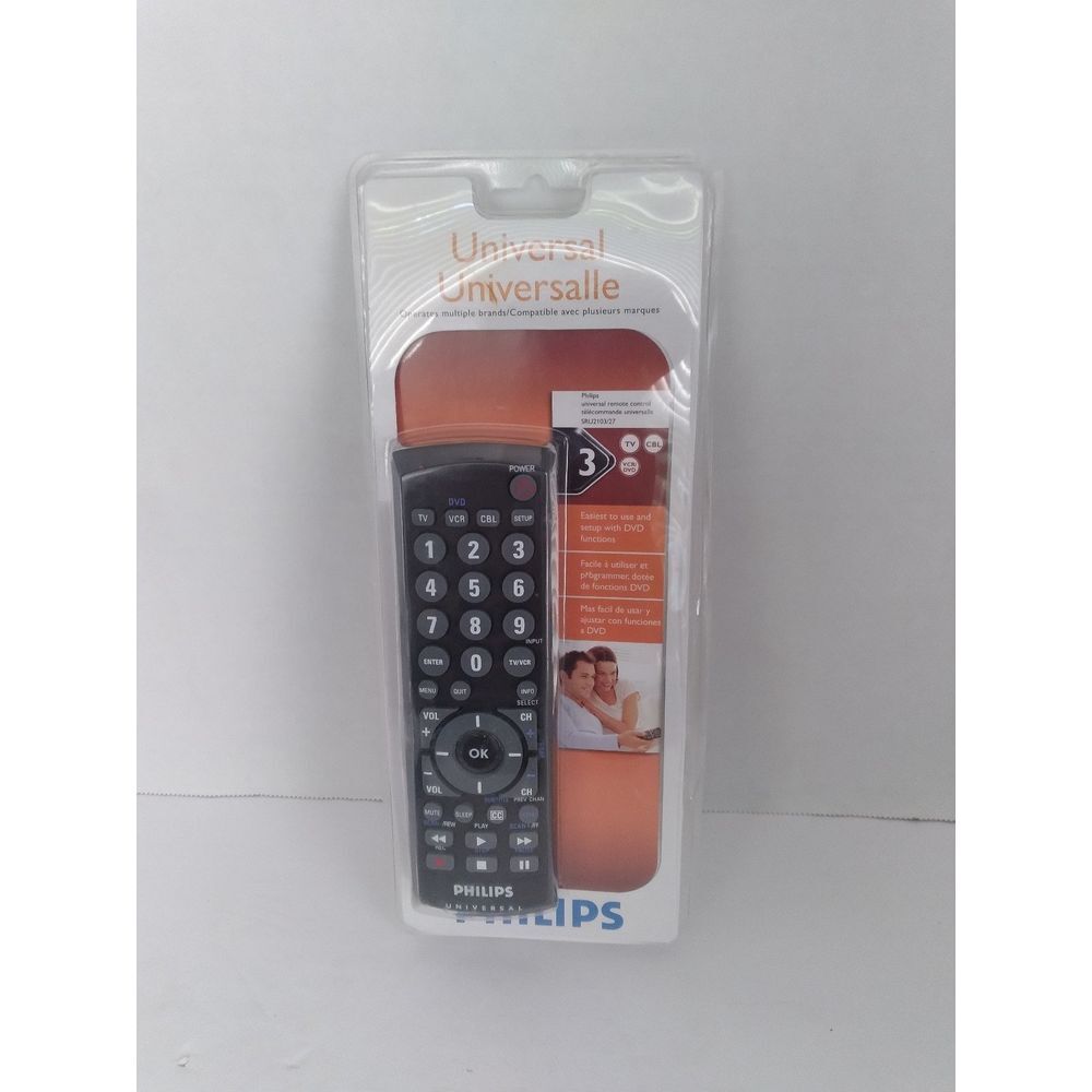Philips Universal Remote Control 3-Device TV DVD Cable Streaming Compatible New - Picture 2 of 4